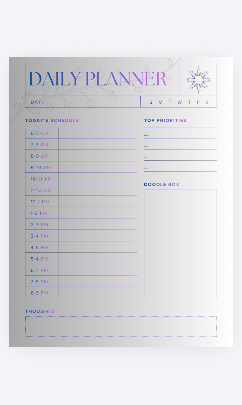 Cosmic Daily Planner Printable